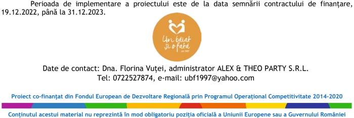 "Refacerea capacităţii de rezilienţă a Alex & Theo Party SRL prin investiţii durabile"