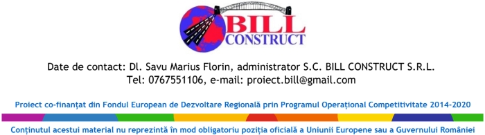 "Consolidarea poziţiei pe piaţă a Bill Construct SRL prin investiţii durabile"