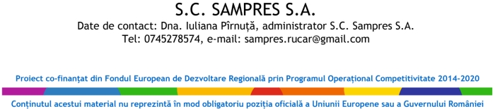 "Consolidarea poziţiei pe piaţă a Sampres SA prin investiţii durabile"