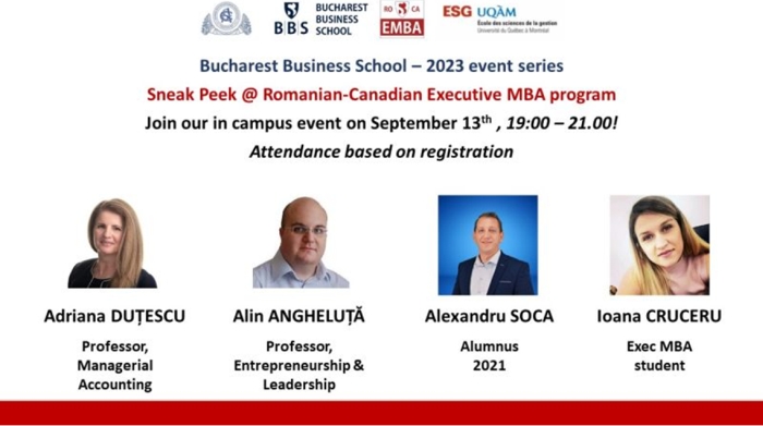 13 Septembrie 2023 - descoperă programele MBA ale Academiei de Studii Economice