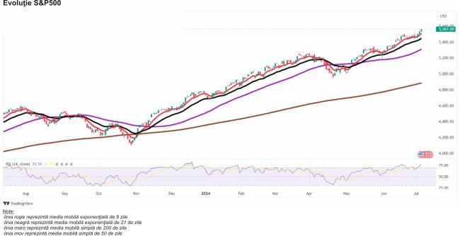 TradeVille: Indicele american S&P 500 a crescut cu peste 17%, de la începutul anului