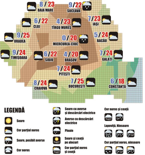 Prognoza meteo (30 aprilie - 1 mai)