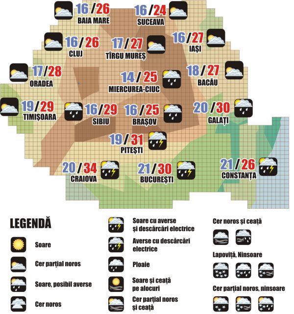 Prognoza meteo (28.06. - 29.06.2025)