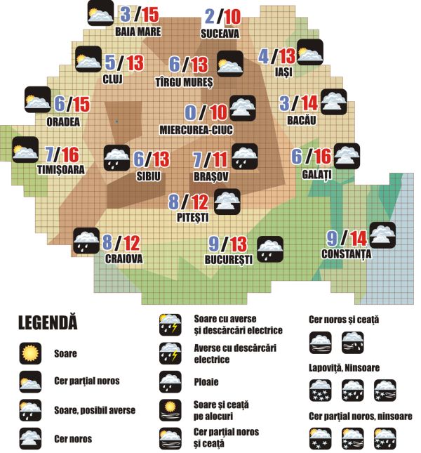 Prognoza meteo (15.10. - 16.10.2025)