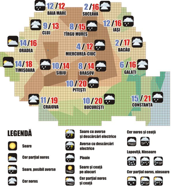 Prognoza meteo (24.10. - 25.10.2025)