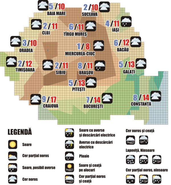 Prognoza meteo (12.11. - 13.11.2025)