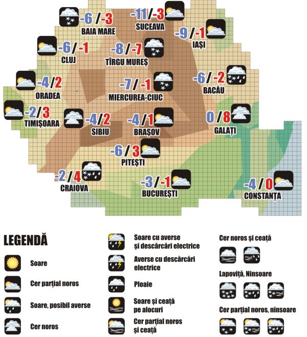 Prognoza meteo (14.01. - 15.01.2026)