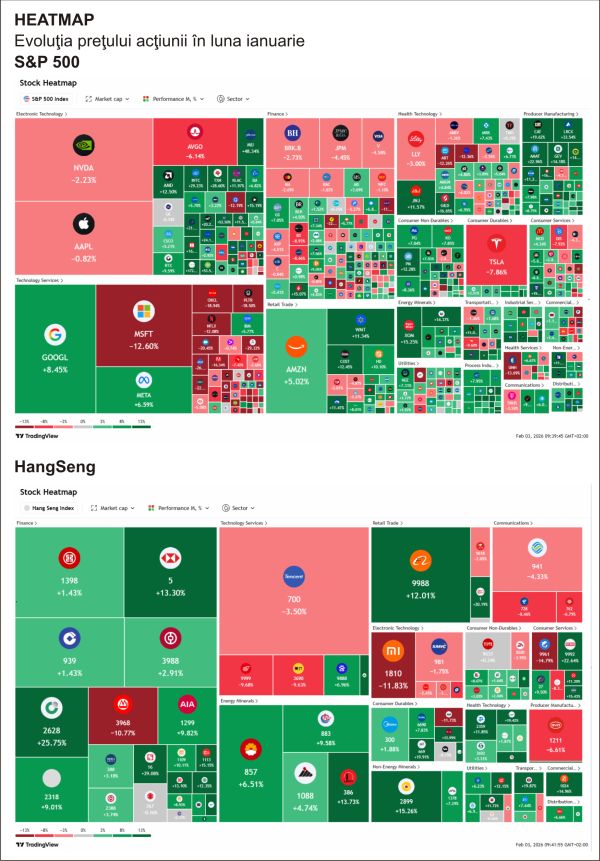 TradeVille: Ianuarie 2026 - mişcări ample pe pieţele globale