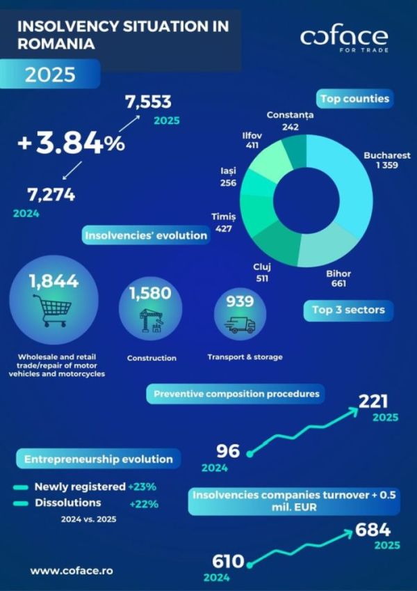 Coface Study: Romanian Companies Caught Between High Taxes and Weak Demand