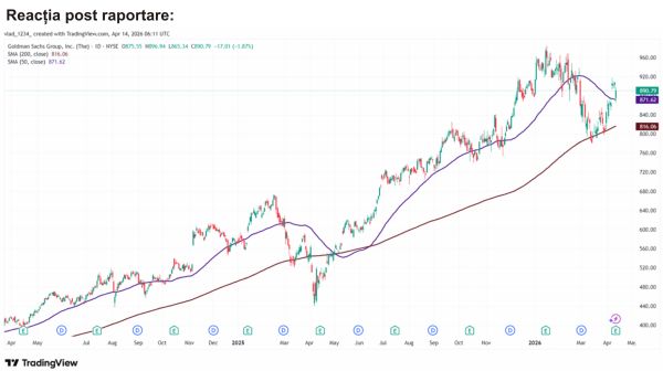 TradeVille: Goldman Sachs bate aşteptările, dar piaţa rămâne prudentă