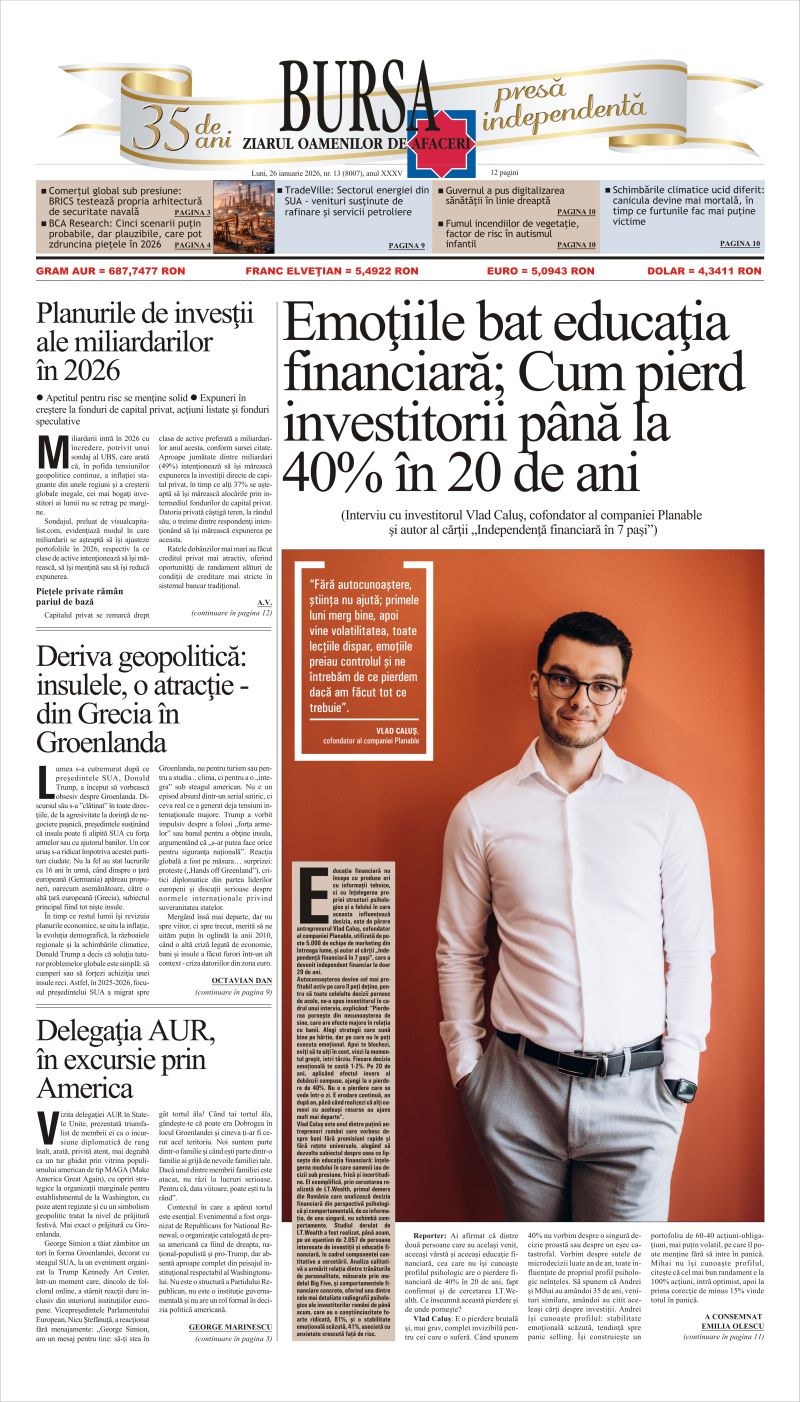Citeşte aici articolele din acestă ediţie Ediţia din 26.01.2026