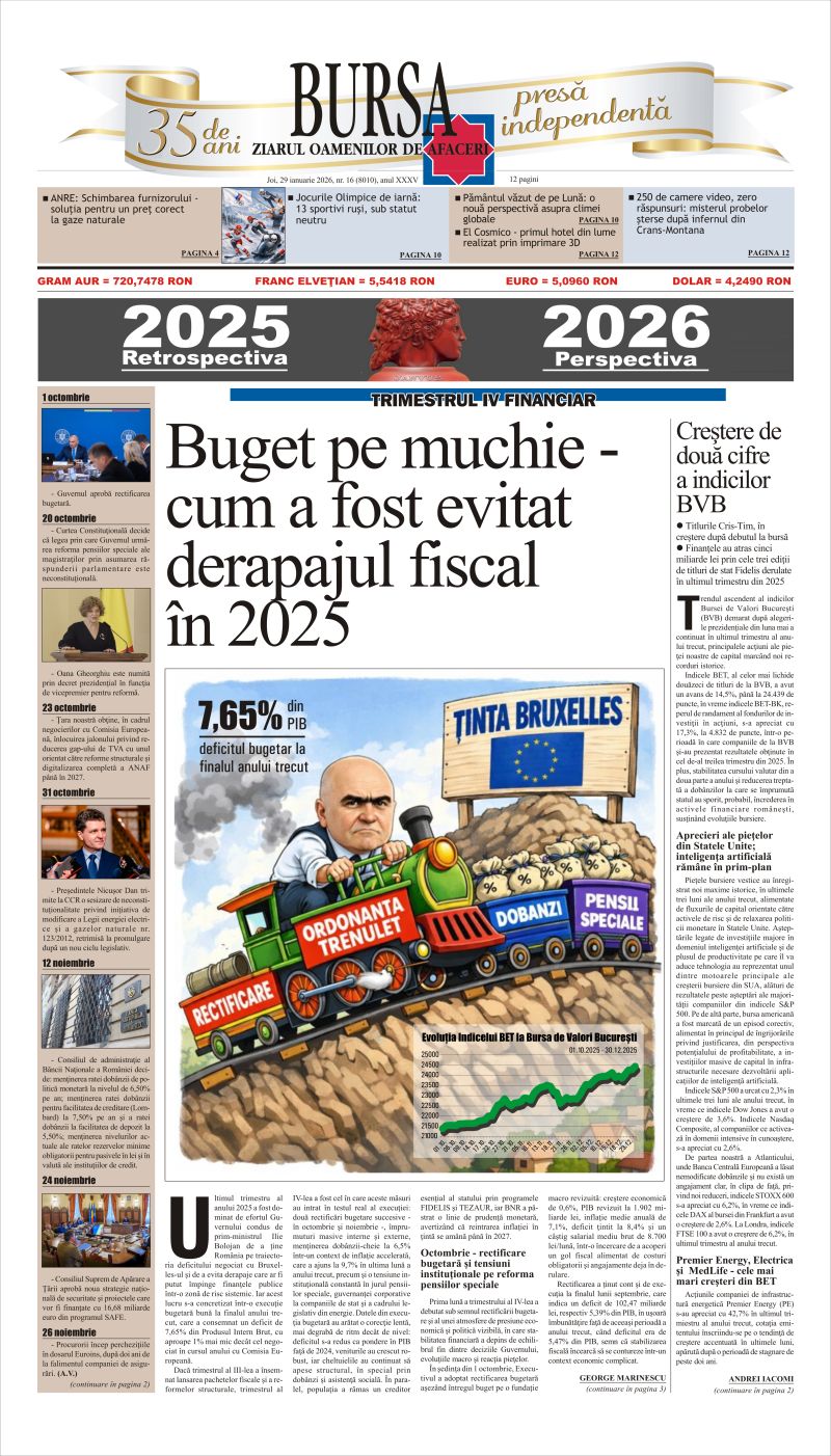 Citeşte aici articolele din acestă ediţie Ediţia din 29.01.2026