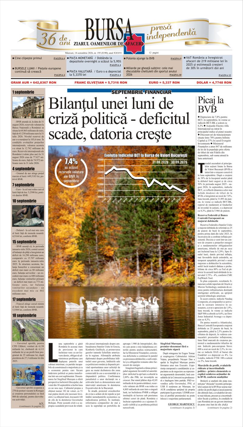 Ediţia din 14.10.2026