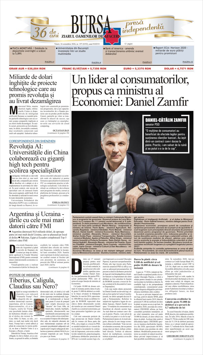 Ediţia din 16.10.2026
