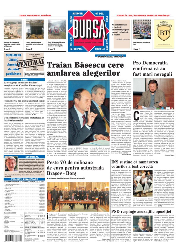 Prima pagină 01.12.2004