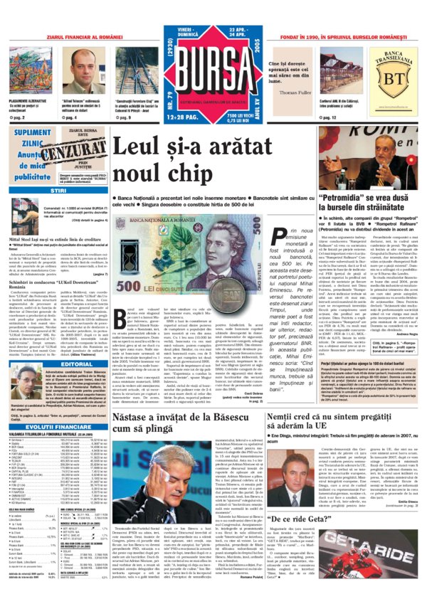 Ediţia din 22.04.2005