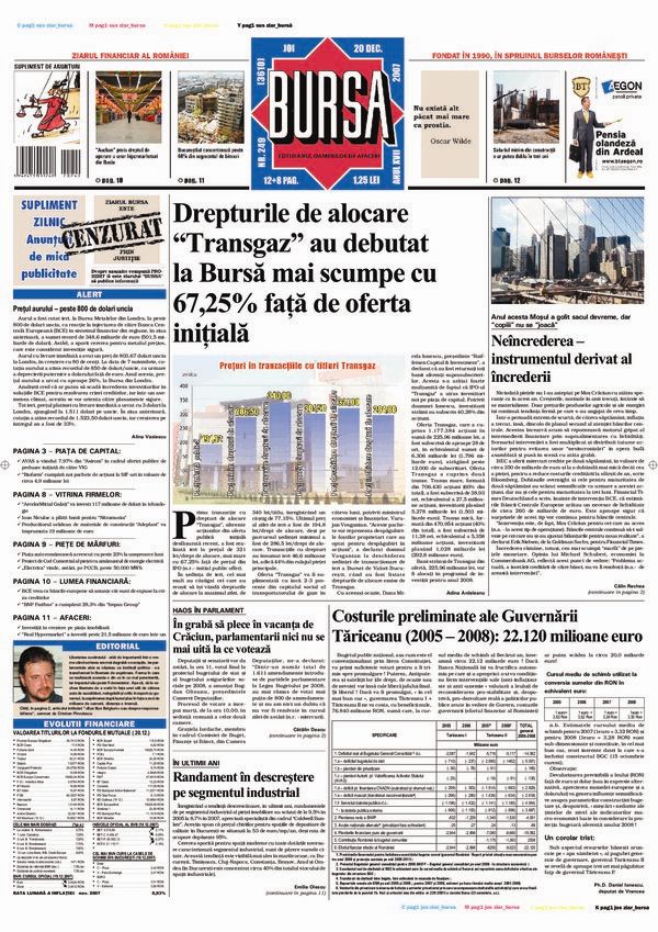 Ediţia din 20.12.2007