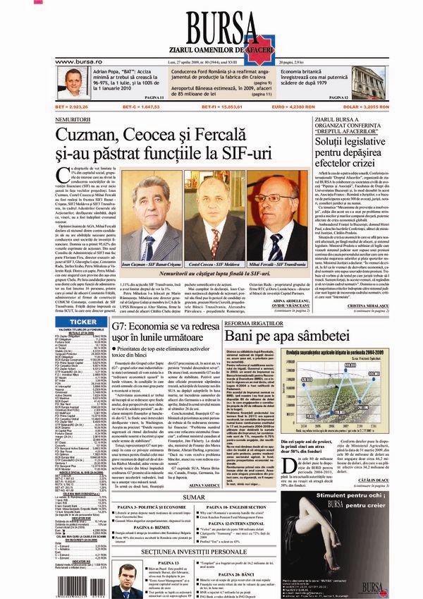 Ediţia din 27.04.2009