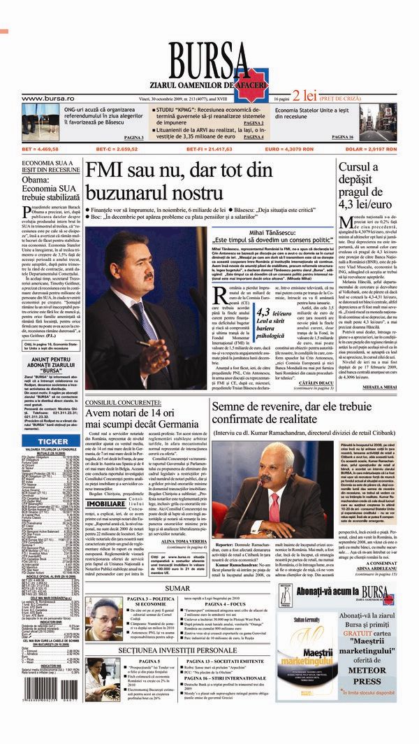 Ediţia din 30.10.2009