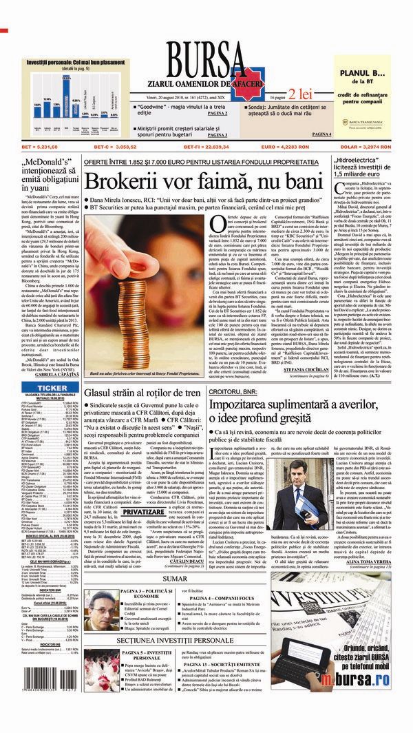 Ediţia din 20.08.2010