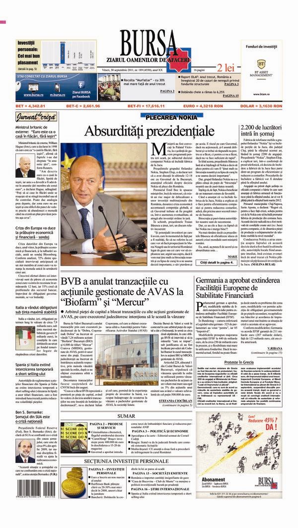 Ediţia din 30.09.2011