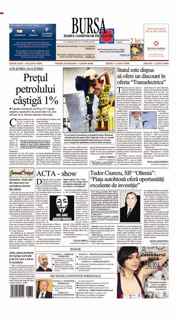 Ediţia din 16.02.2012