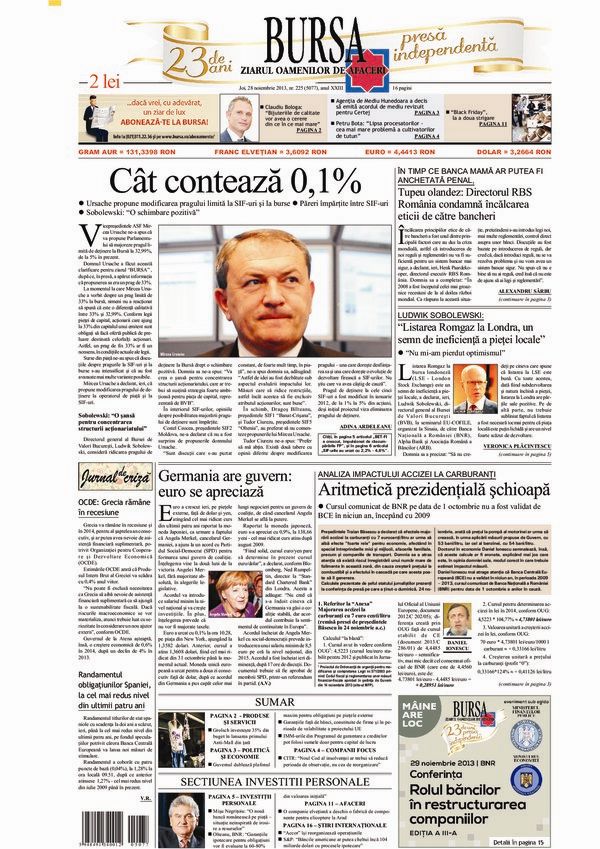 Ediţia din 28.11.2013