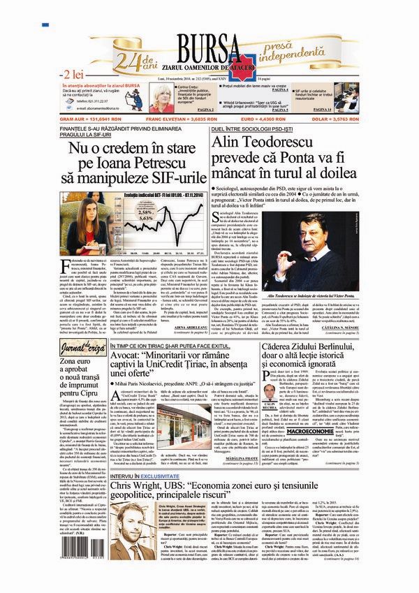 Ediţia din 10.11.2014