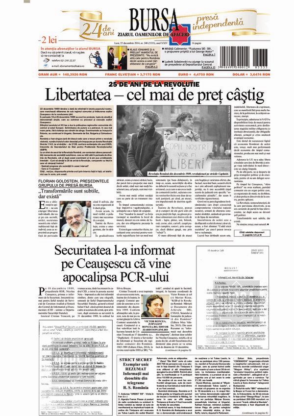 Ediţia din 22.12.2014