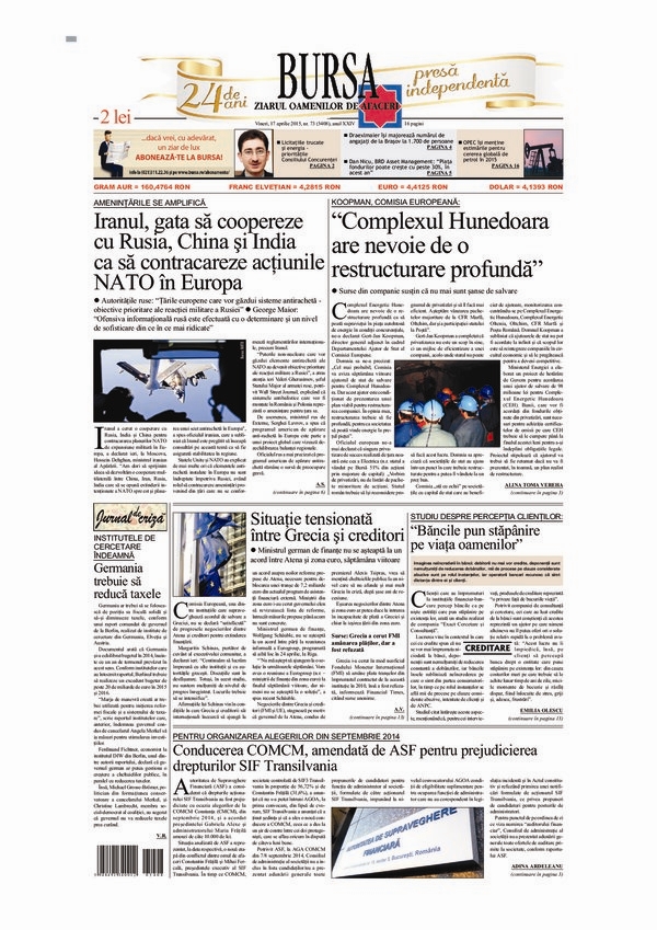 Ediţia din 17.04.2015