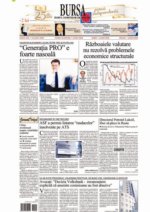 Ediţia din 18.08.2015