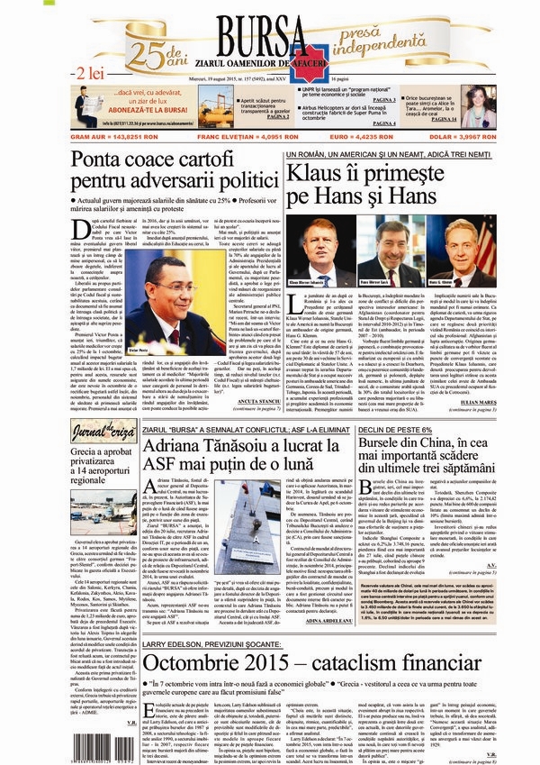 Ediţia din 19.08.2015