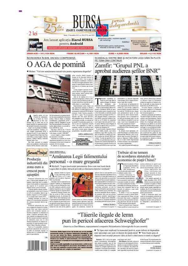Ediţia din 15.12.2015