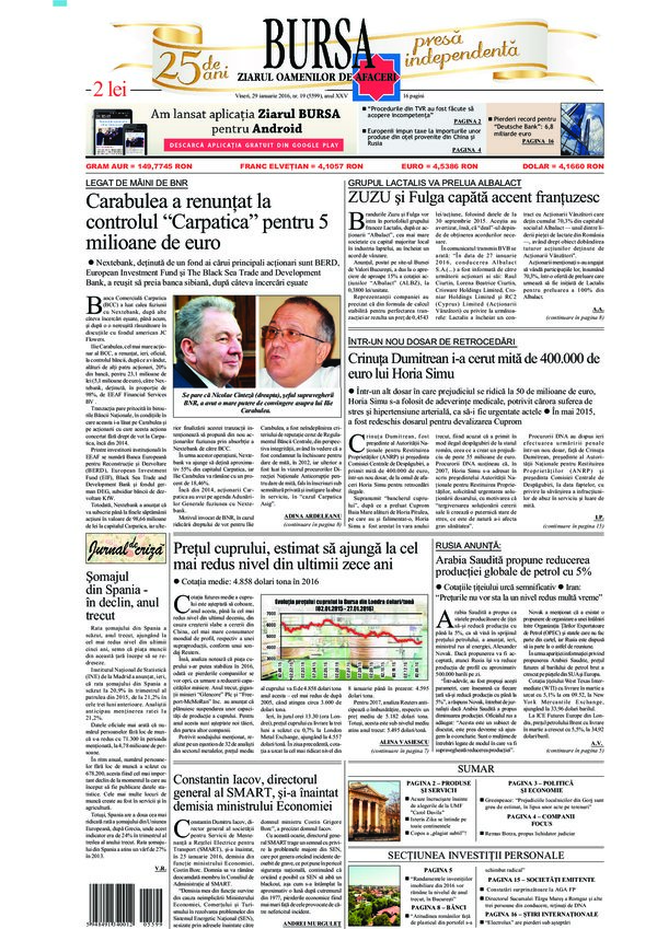 Ediţia din 29.01.2016
