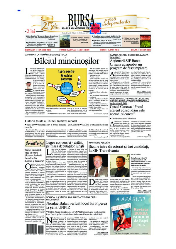 Ediţia din 26.04.2016
