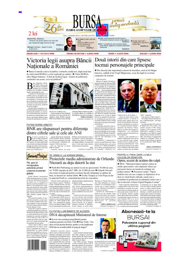 Ediţia din 02.09.2016