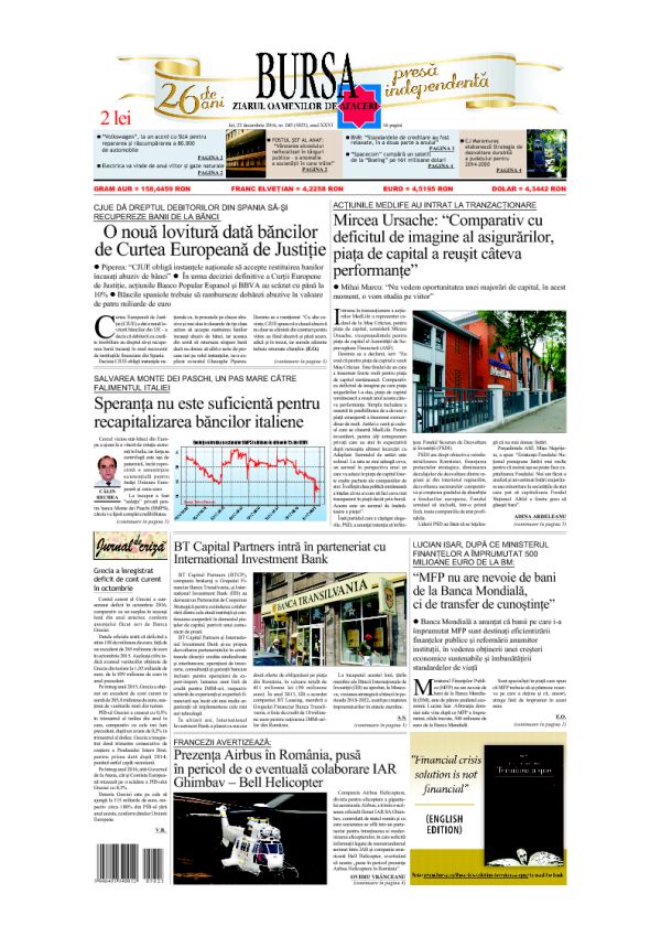 Ediţia din 22.12.2016