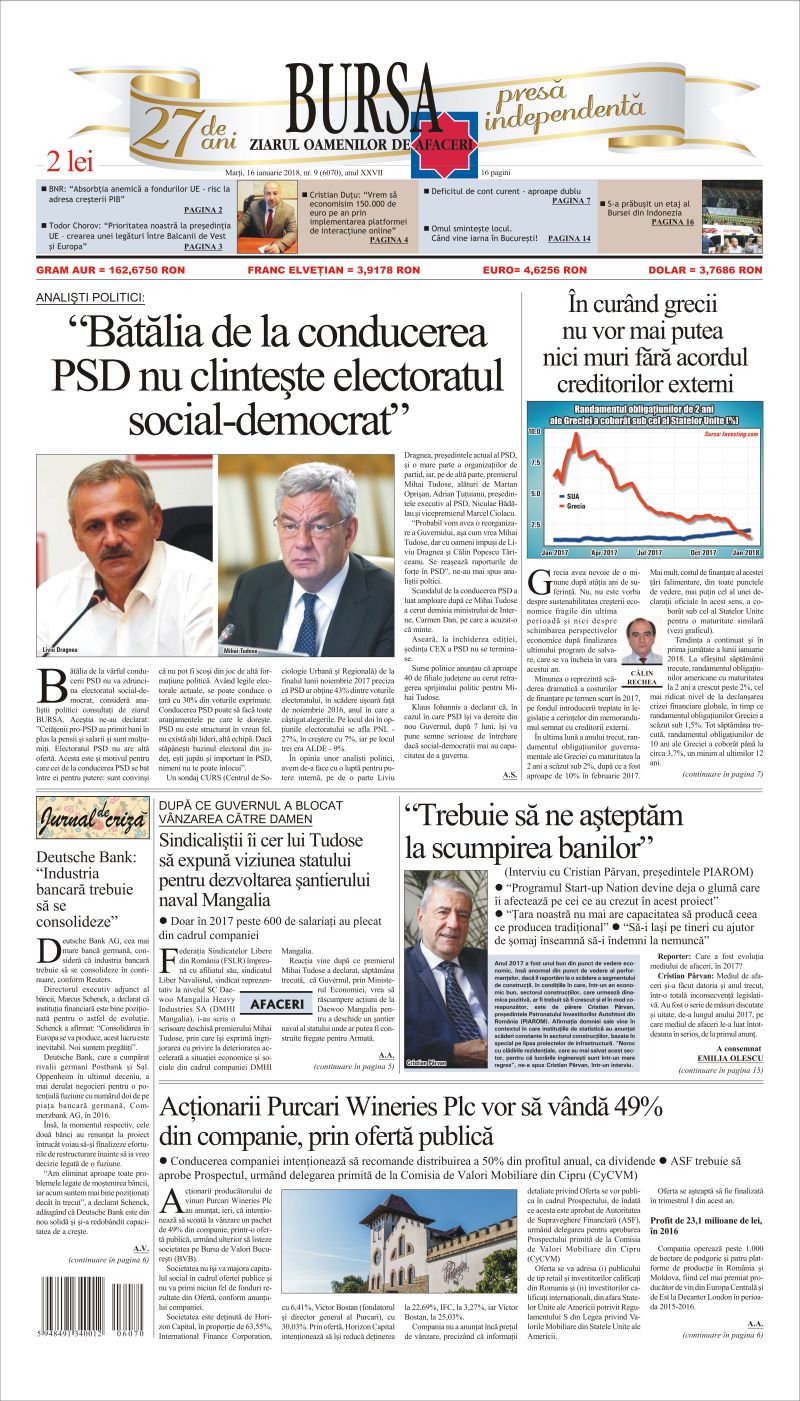 Ediţia din 16.01.2018