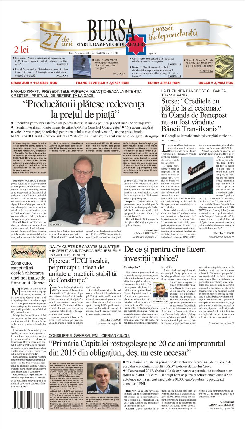 Ediţia din 22.01.2018