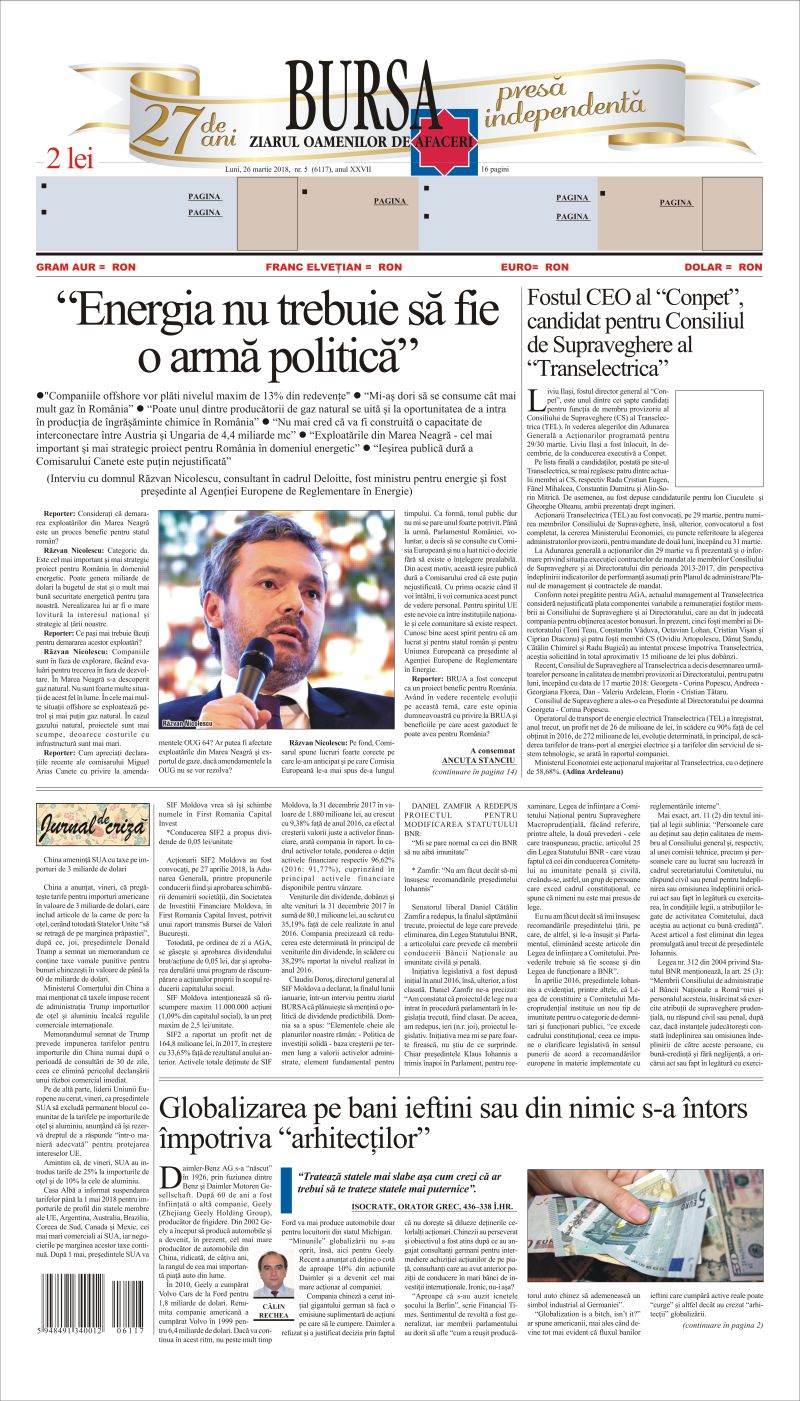 Ediţia din 26.03.2018