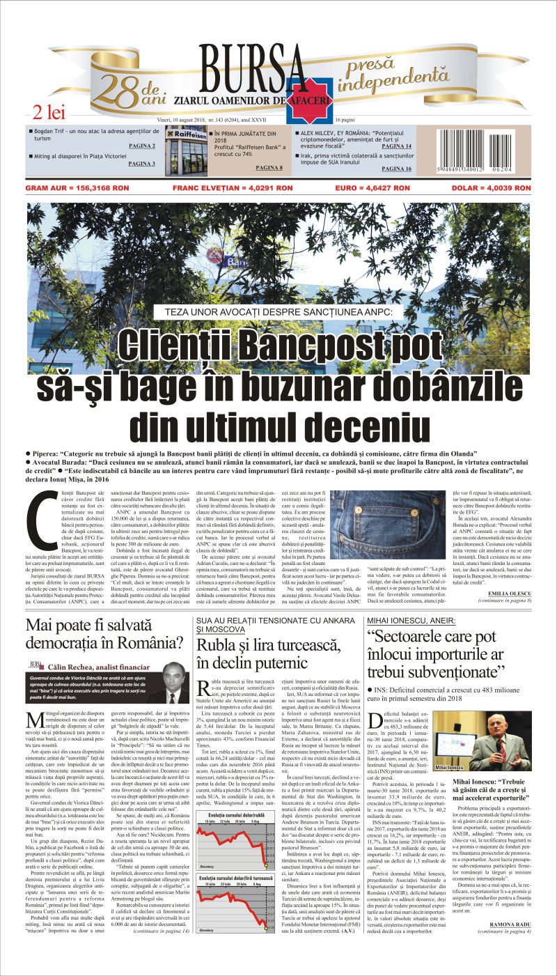 Ediţia din 10.08.2018