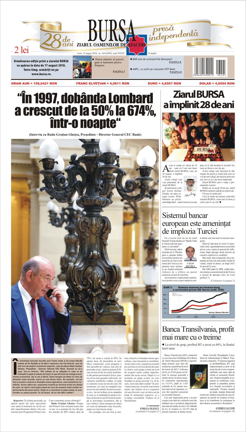 Ediţia din 13.08.2018