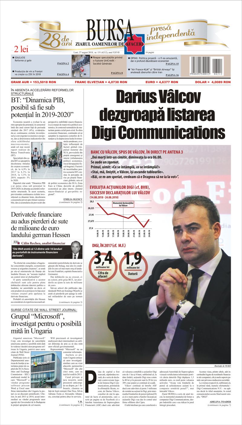 Ediţia din 27.08.2018