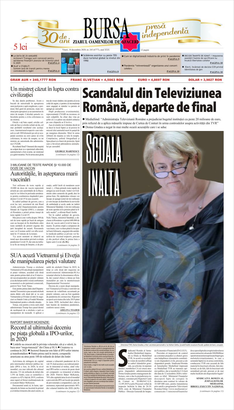 Ediţia din 18.12.2020