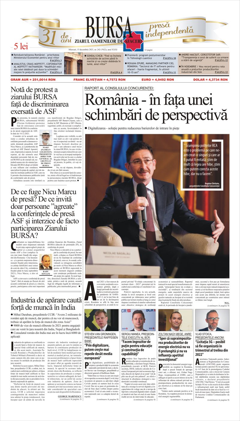 Ediţia din 15.12.2021