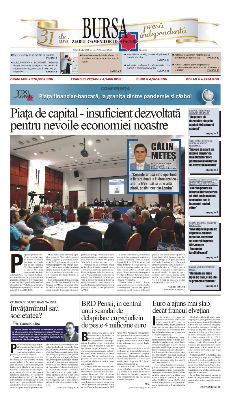 Ediţia din 01.07.2022