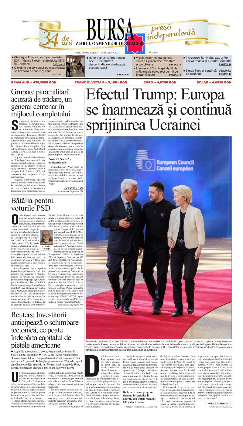 Citeşte aici articolele din acestă ediţie Ediţia din 07.03.2025