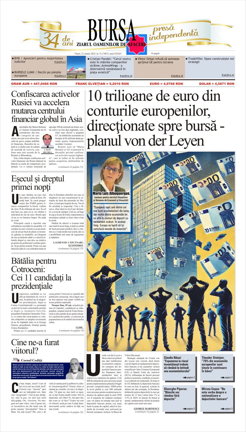 Citeşte aici articolele din acestă ediţie Ediţia din 21.03.2025