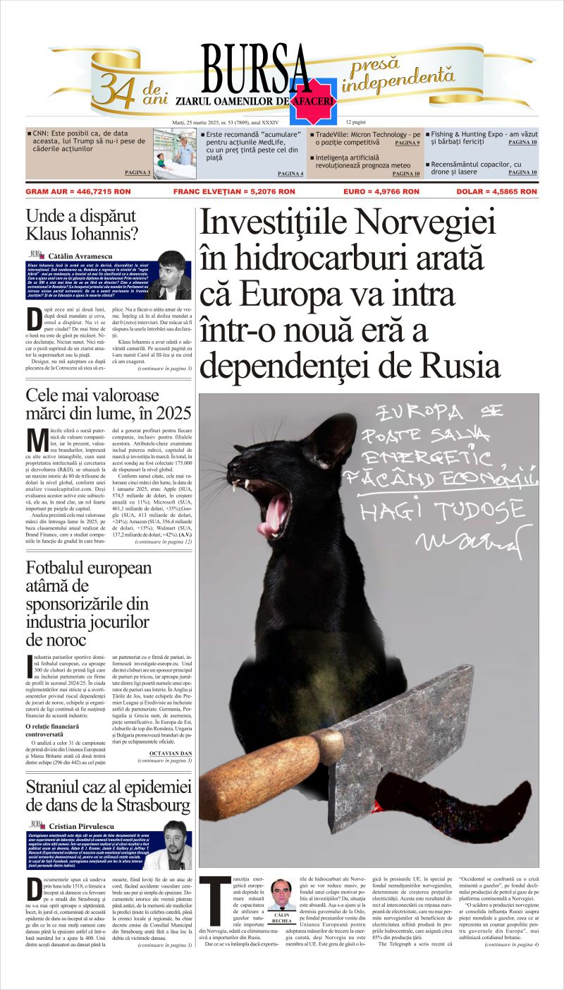 Citeşte aici articolele din acestă ediţie Ediţia din 25.03.2025