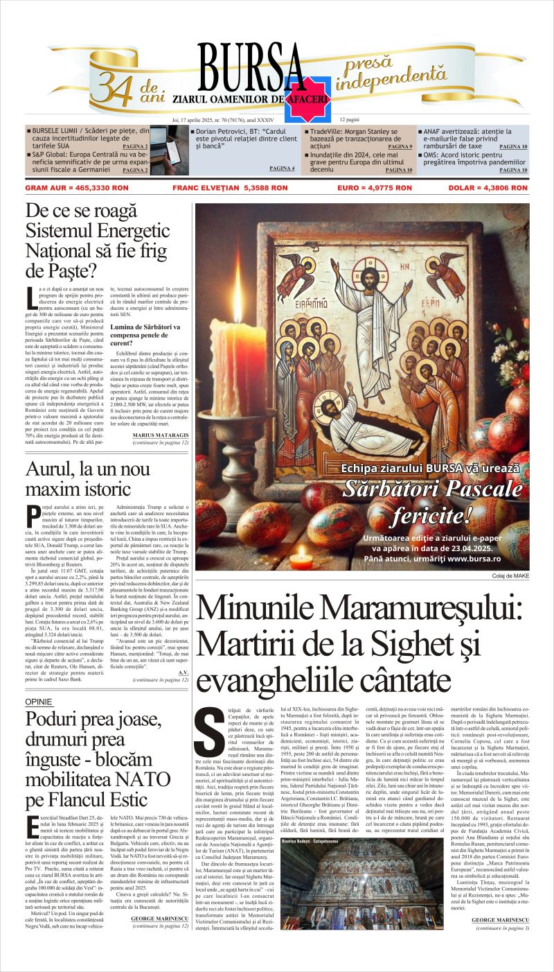 Citeşte aici articolele din acestă ediţie Ediţia din 17.04.2025